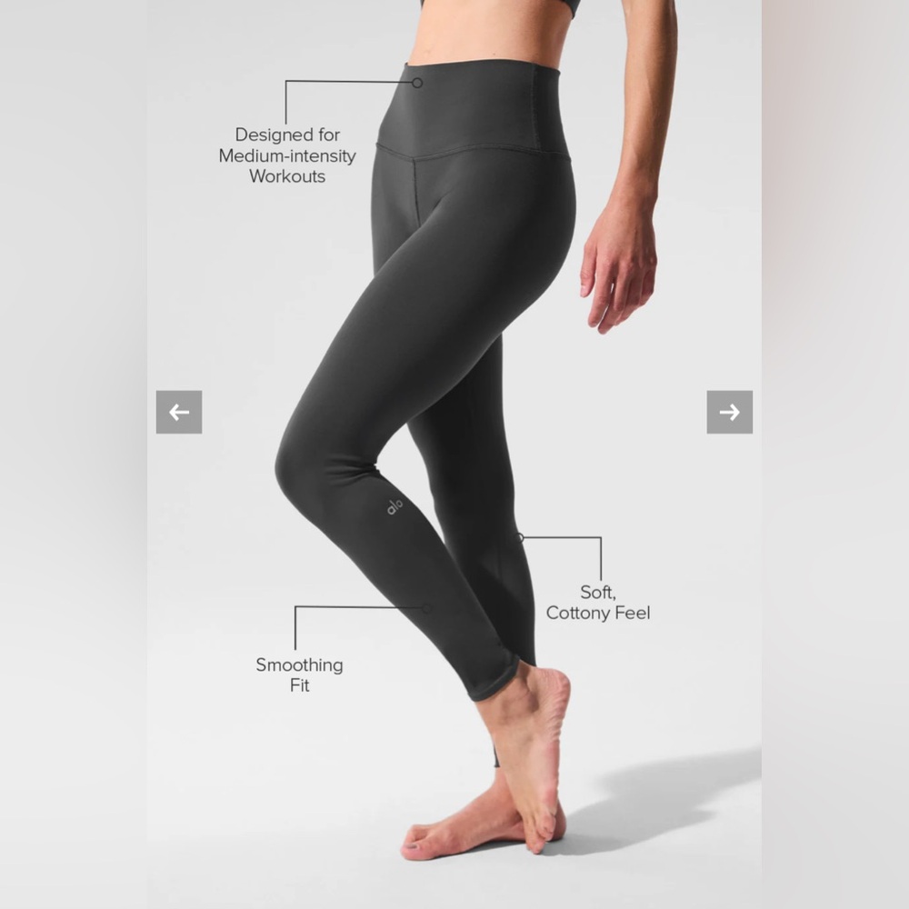 ALO Yoga High-Rise Charcoal Gray Leggings - Picture 2 of 8